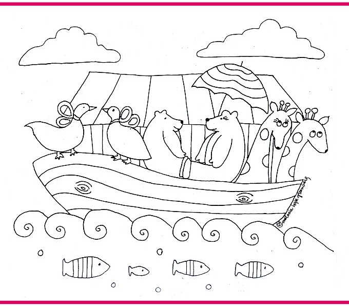 Blank Noah's Ark coloring page