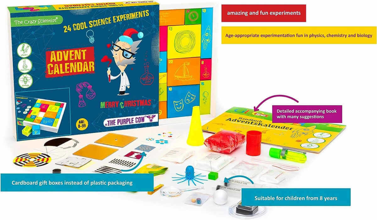 Science advent calendar experiment examples from Purple Cow