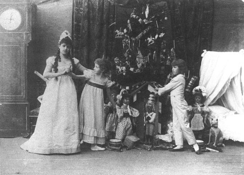 Photo of original production of the Nutcracker, Christmas tree scene