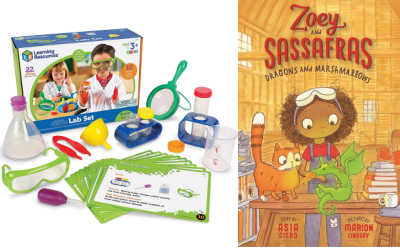 Science kit and Zoey and Sassafrass book