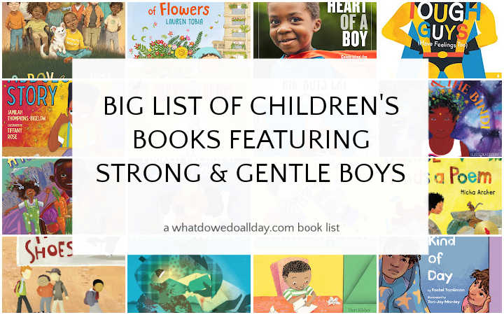 Books about strong and gentle boys - book cover collage