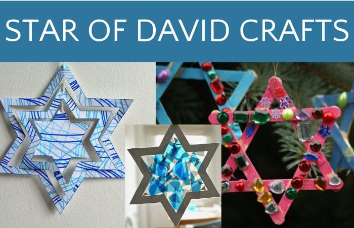 Collage of Star of David crafts