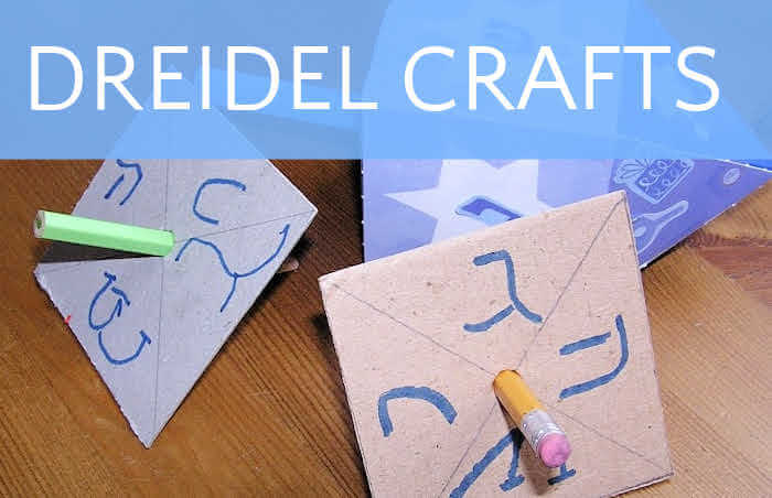 Dreidel craft made from cardboard and pencil
