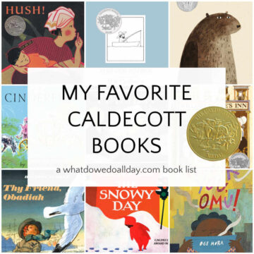 Collage of Caldecott picture books