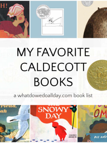 Caldecott books cover collage