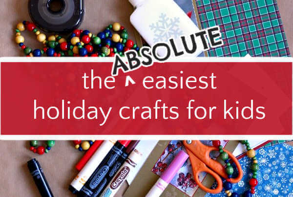 Holiday crafts supplies on brown kraft paper