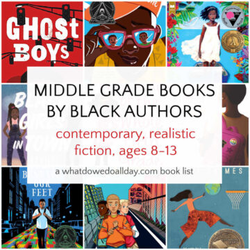 Collage of book covers of middle grade books by Black authors