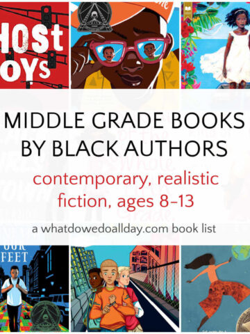 Collage of book covers of middle grade books by Black authors
