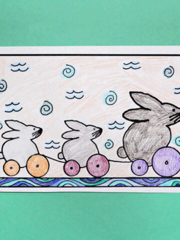 Three rabbits coloring page