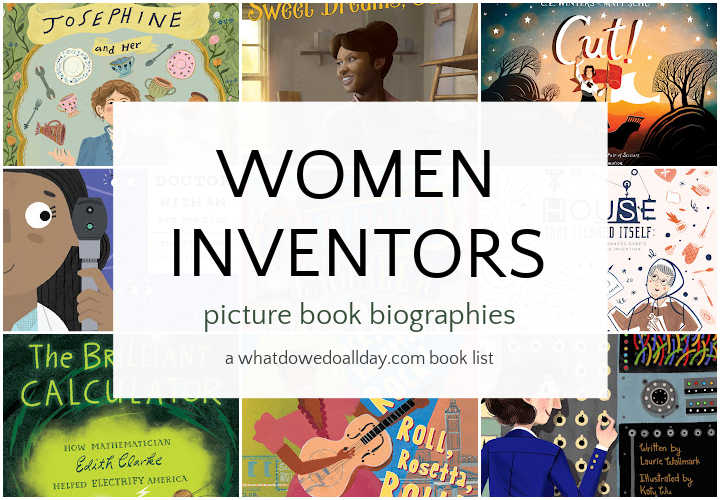 Book covers for picture book biographies of women inventors for children