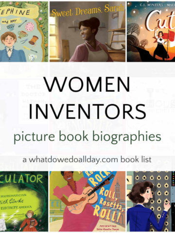 Book cover collage of biographies of women inventors