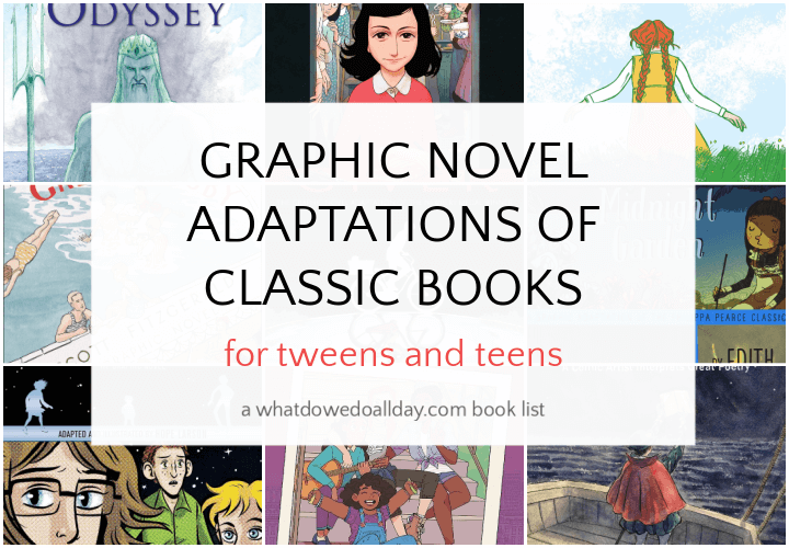 Collage of graphic novel adaptations of classic books