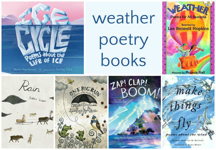 Collage of weather poetry books