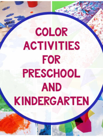 collage of color activities and art projects