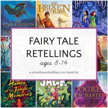 Collage of fairy tale retellings books