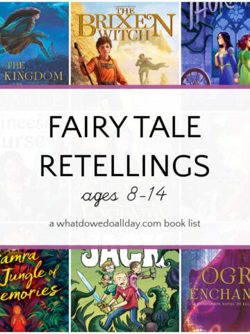 Collage of fairy tale retellings books