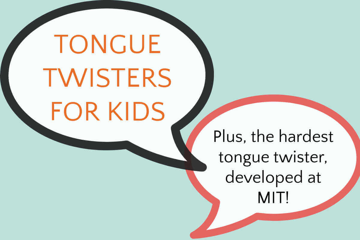 Tongue twisters text and speech bubble