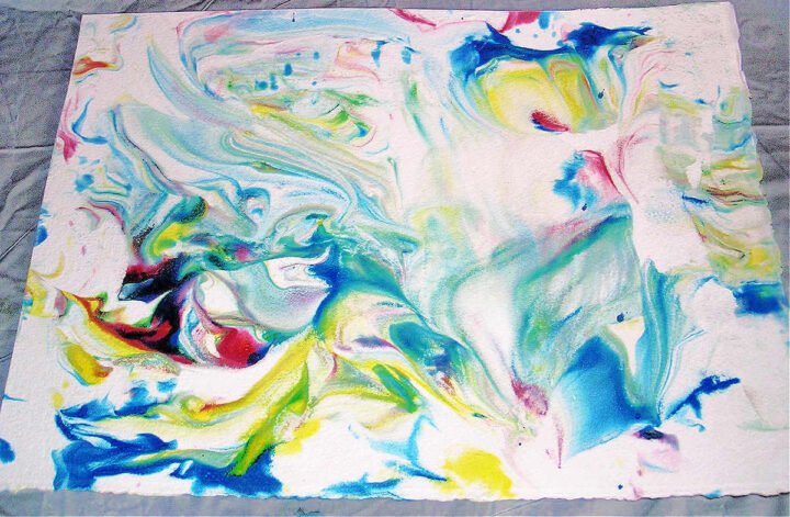 Marbled paper made with shaving cream