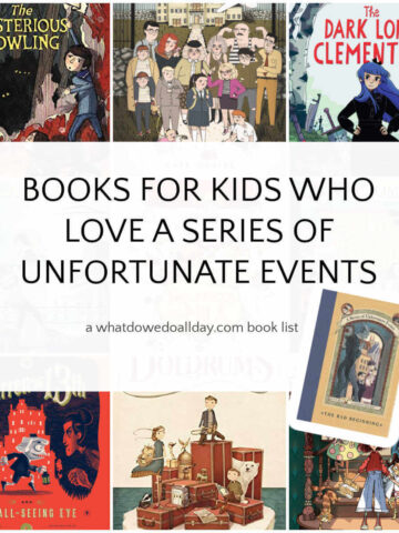 Collage of books like A Series of Unfortunate Events by Lemony Snicket