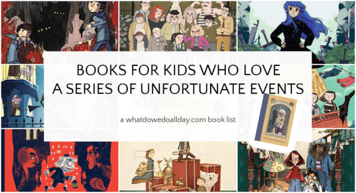 Collage of books like A Series of Unfortunate Events by Lemony Snicket