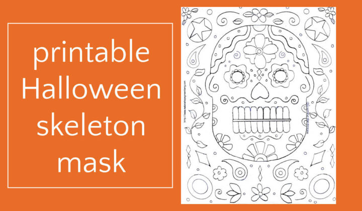 Free, Printable Halloween Skeleton Mask for a DIY Costume