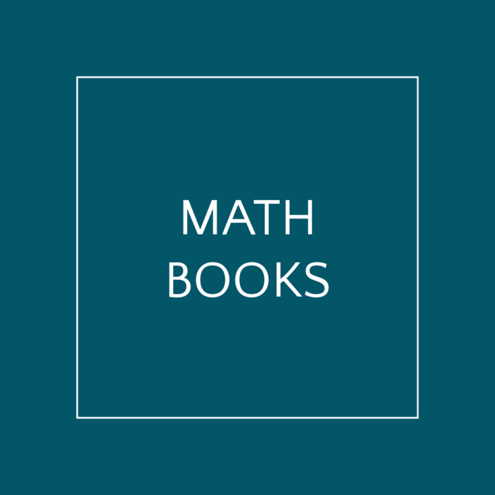 blue square with text math books