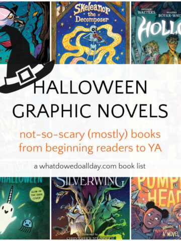 Collage of book covers featuring Halloween graphic novels