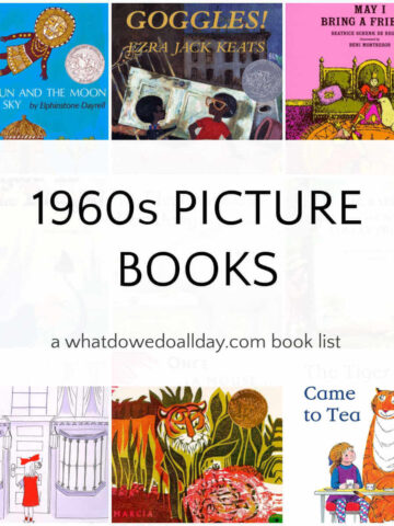 Collage of children's books with text overlay, 1960s Picture Books