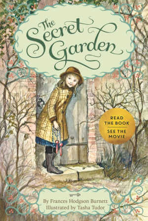 Children's classic book, The Secret Garden, book cover illustration by Tasha Tudor.