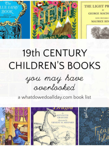 Collage grid of children's books with text overlay, 19th Century Children's Books you may have overlooked.