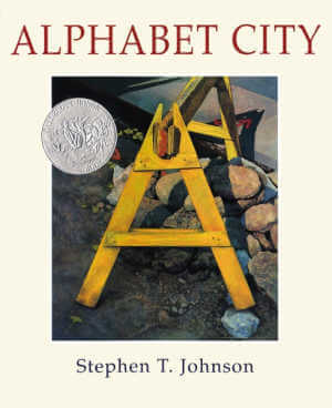 Alphabet City by Stephen T. Johnson, book cover.