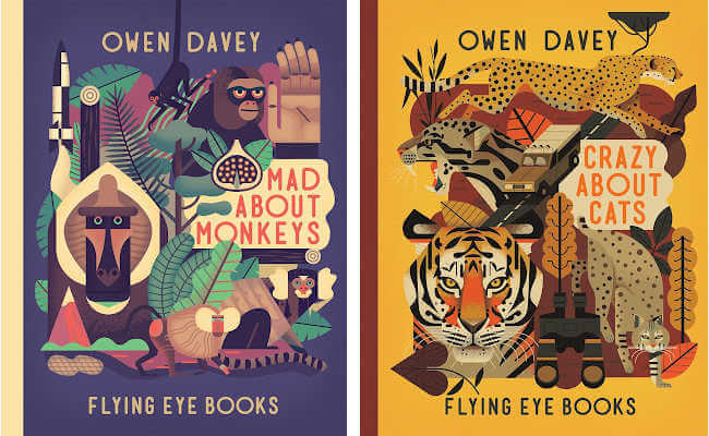Book covers for Mad about Monkeys, and Crazy about Cats.