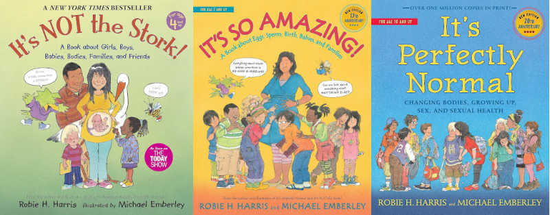 Trio of books about the human body and puberty. 