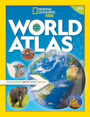 National Geographic for Kids World Atlas, book cover.