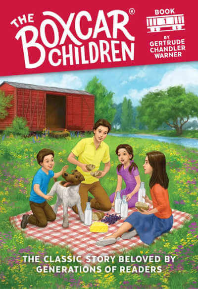 The Boxcar Children, book cover.