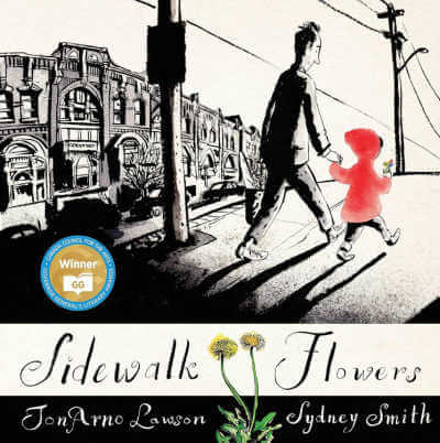 Sidewalk Flowers, picture book by Jon Arne Lawson, book cover.