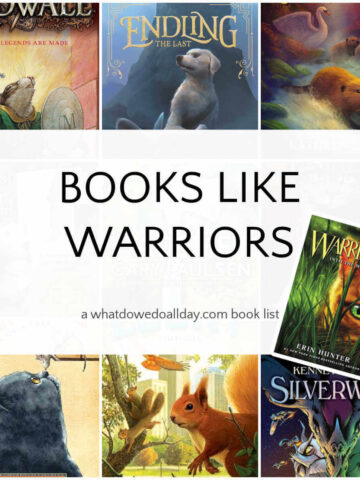 Collage of books with text overlay, Books Like Warriors.