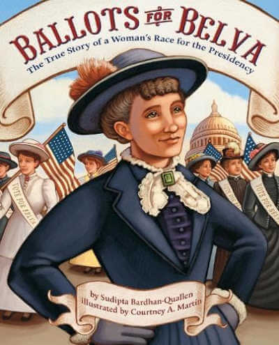 Ballots for Belva, picture book biography, book cover.