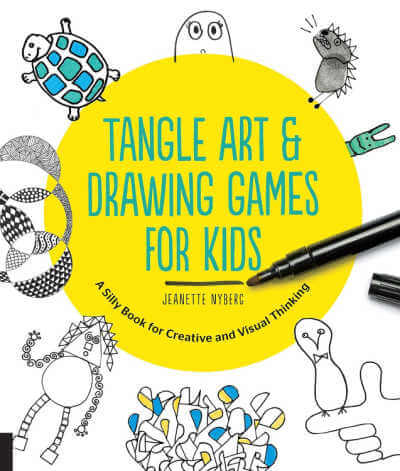 Tangle Art and Drawing Games for Kids, book cover.