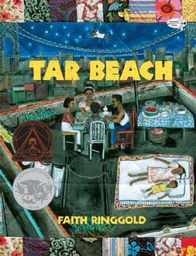 Book cover for Tar Beach, book by Faith Ringgold.