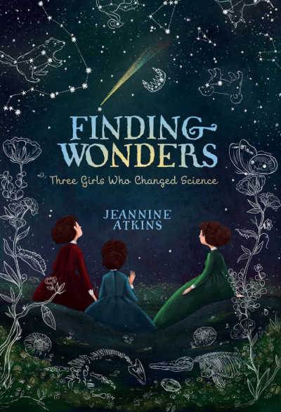 Finding Wonders book cover with three girls looking at starry sky