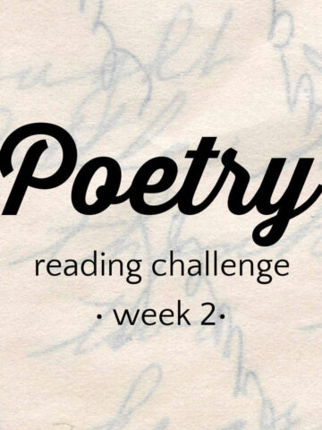 Text overlay Poetry Reading Challenge week 2 on background of faint cursive writing.
