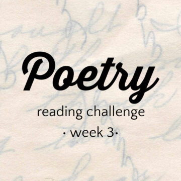 Text overlay Poetry Reading Challenge week 3 on background of faint cursive writing.