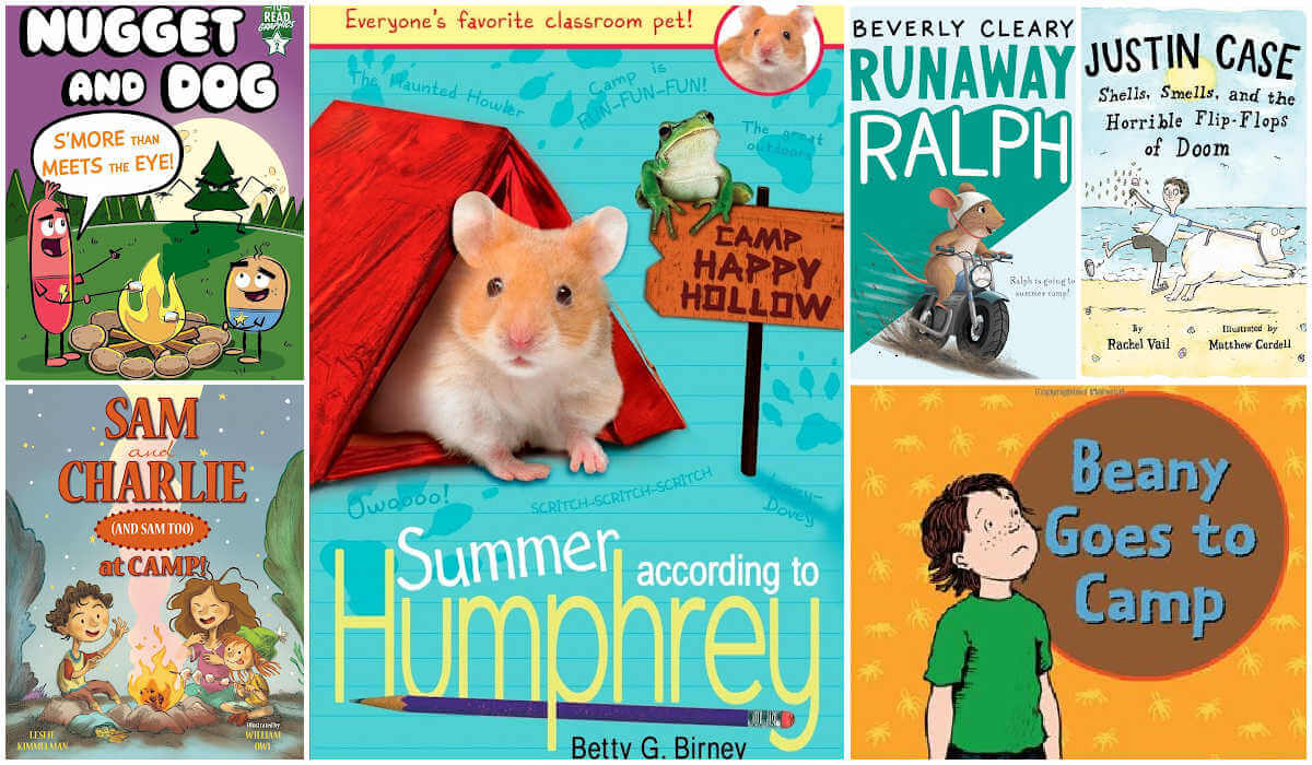 Collage of early chapter books about Summer Camp.