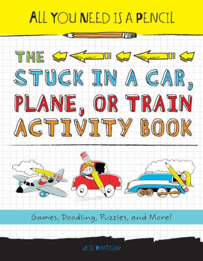 Book cover for The Stuck in a car, Plane or Train Activity Book.