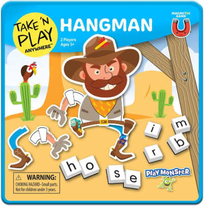 Magnetic hangman game.