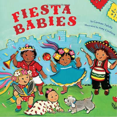 Fiesta Babies book cover with illustration of dancing children.