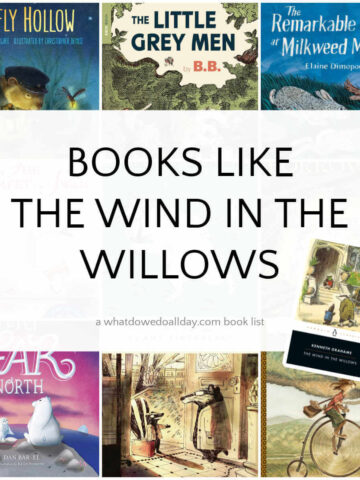 Collection of book covers with text overlay that reads, "Books Like The Wind in the Willows"