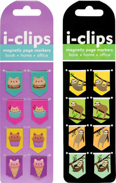 Two sets of magnetic bookmarks.