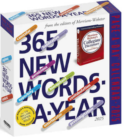 Word a day calendar in box.